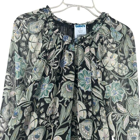 Lane Bryant Dress Size 14 Paisley Sheer Balloon Long Sleeve Boho Knee Length - Picture 5 of 12